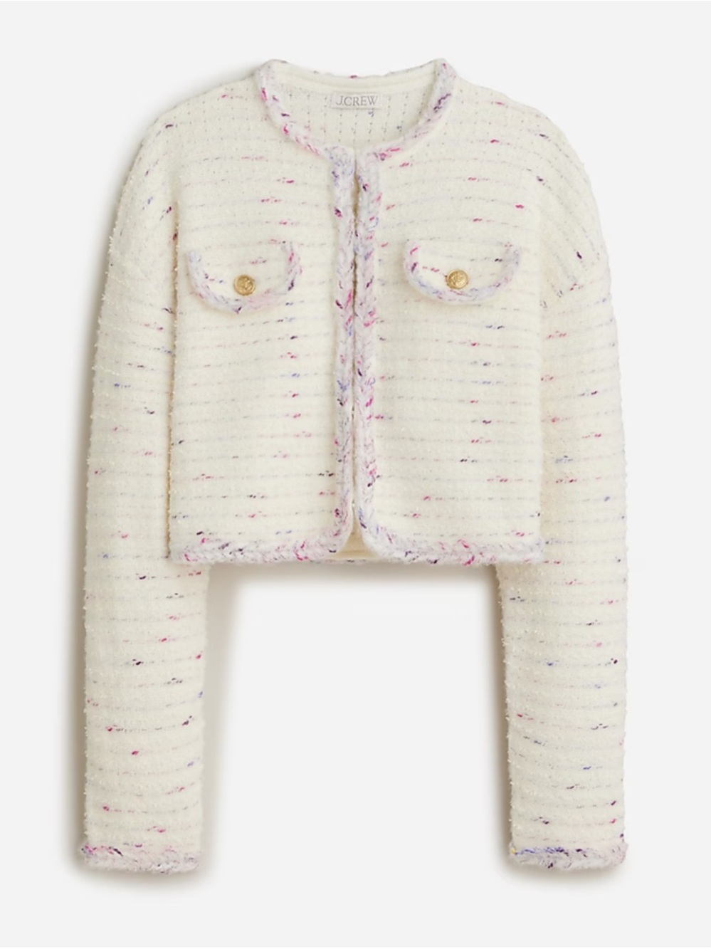 J. Crew cropped lady jacket in marled yarn